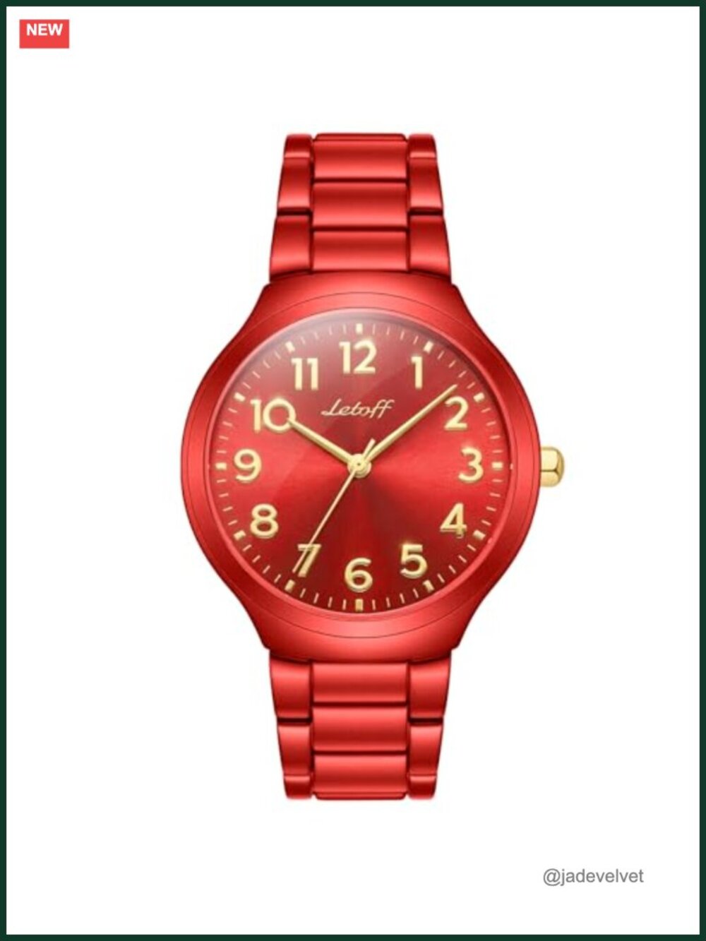 Letoff Women's Watch Gold Arabic Numerals Interchangeable Metal Strap Water